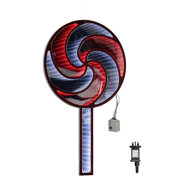 Samuel Alexander 60cm Light up Hanging Christmas Lollipop Infinity Light Decoration with Spinning Effect