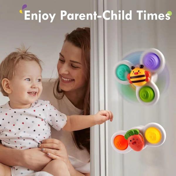 Dyzi Suction Cup Fidget Spinner Sensory Bath Toy Kids Pack of 3