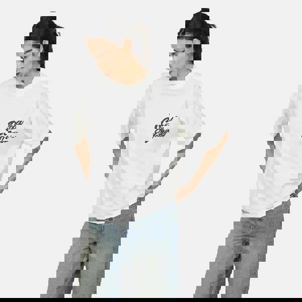 Good For Nothing White Oversized Puff Print T-Shirt - White Image 3