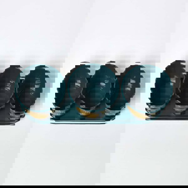 HOMESCAPES Set of 3 Herb Pots with Tray, Citrus Print