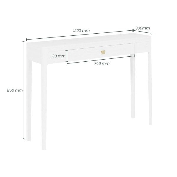 Wyld Haus Goldie White Wood Grain One Drawer Console Table