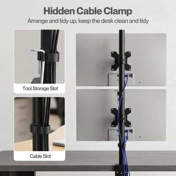 Levede Dual Monitor Arm Adjustable Desk Mount For 13-34 Inch Computer Black