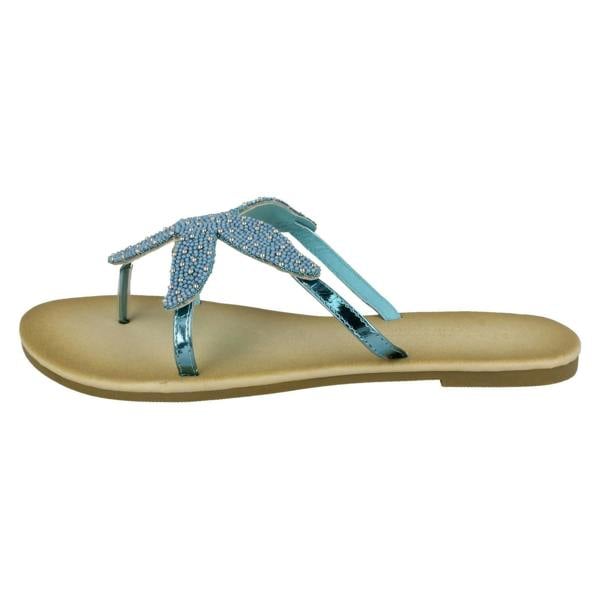 Savannah Ladies Savannah Beaded Starfish Toe Post Sandals