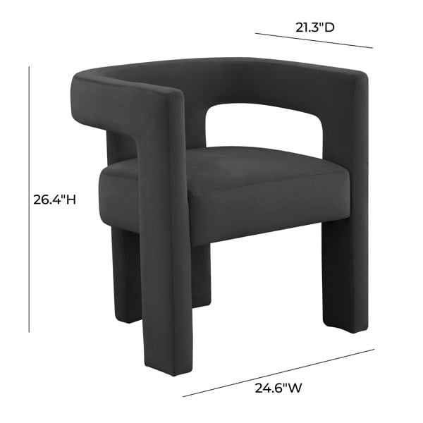 Furniture Edit Sloane Black Velvet Accent Occasional Dining Chair