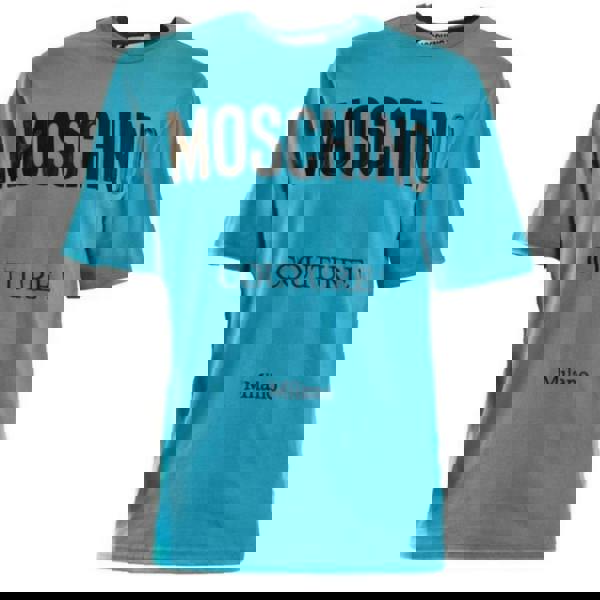 Moschino Mens Couture Gloss Logo T-Shirt - Teal - 