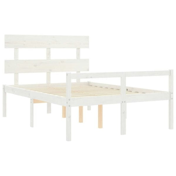 Berkfield Bed Frame with Headboard White 120x200 cm Solid Wood