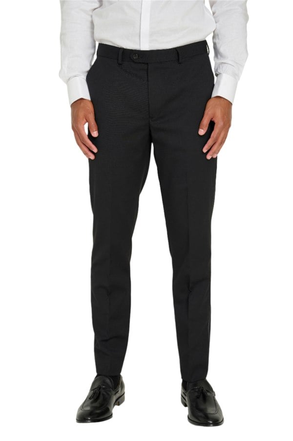 Harry Brown London Leo Tuxedo Dinner Trousers with Satin Stripe Detail - Black