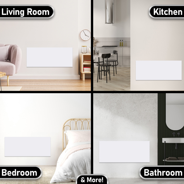 MYLEK Panel Space Heater White 2KW Eco, Smart and WiFi App Slimline Low Energy - Wall Mounted, Bathroom IPX4