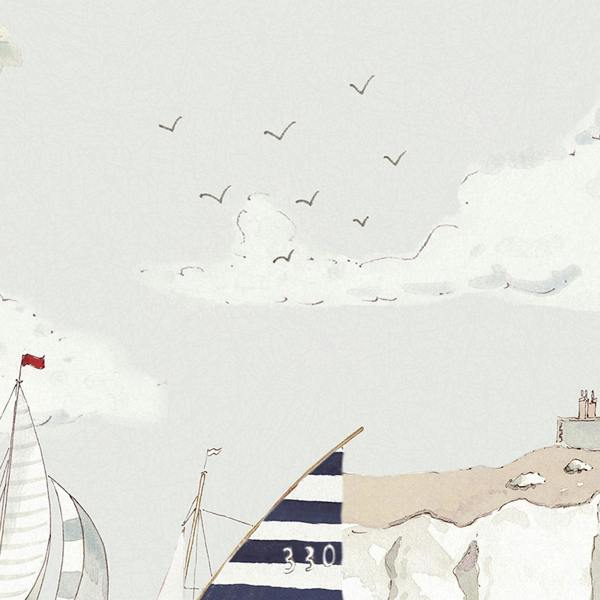 Sophie Allport Coastal Boats Cottesmore Sky Wallpaper