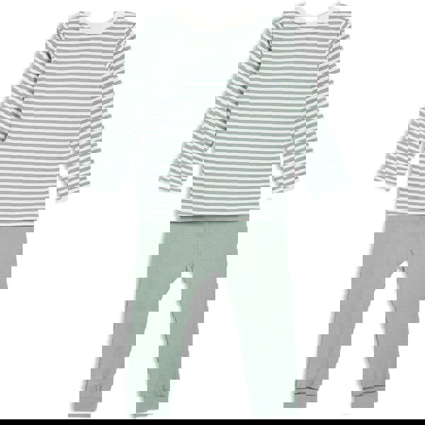 Baby Unisex Printed 2pc Set, Sage - Minicuddles