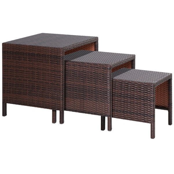 Rattan Side Table Set