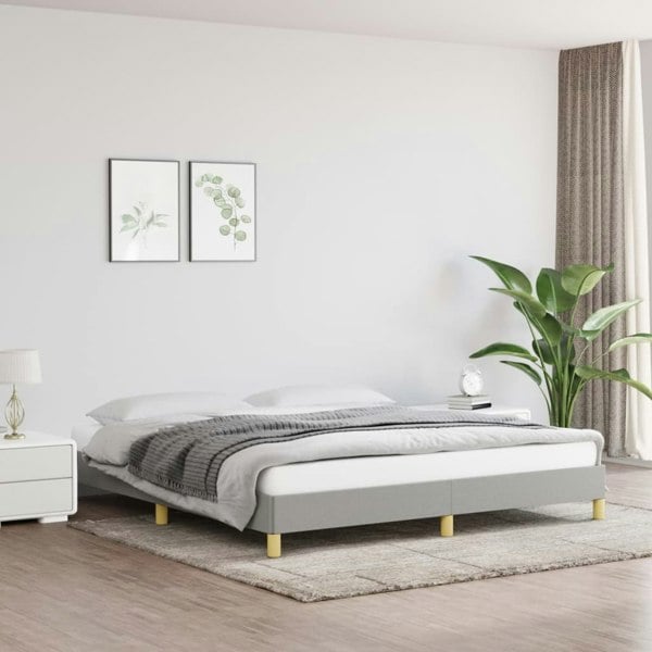 Berkfield Bed Frame Light Grey 180x200 cm 6FT Super King Fabric
