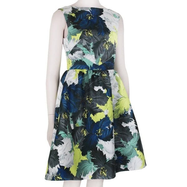 Erdem luxurious Kenya dress in a multicoloured floral satin fabric