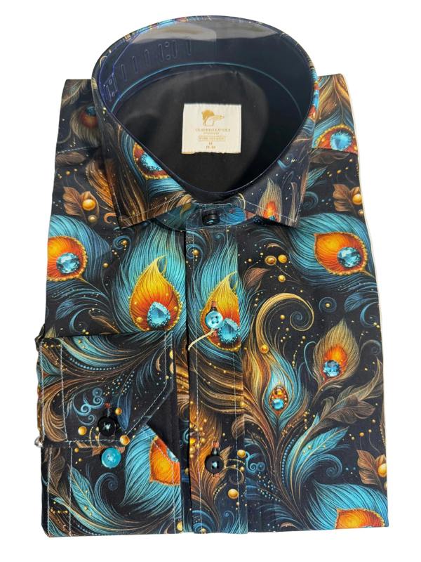 Claudio Lugli Peacock Plumage Print Shirt