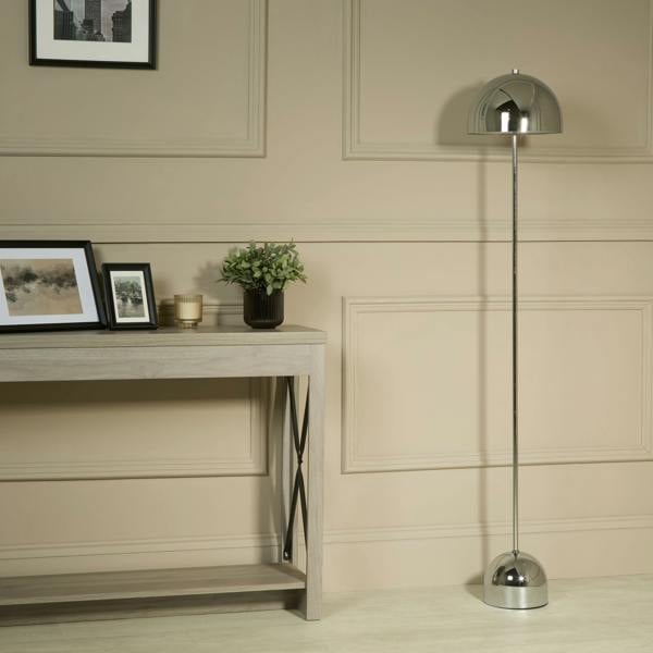 Portable LED Mushroom Floor Lamp Chrome