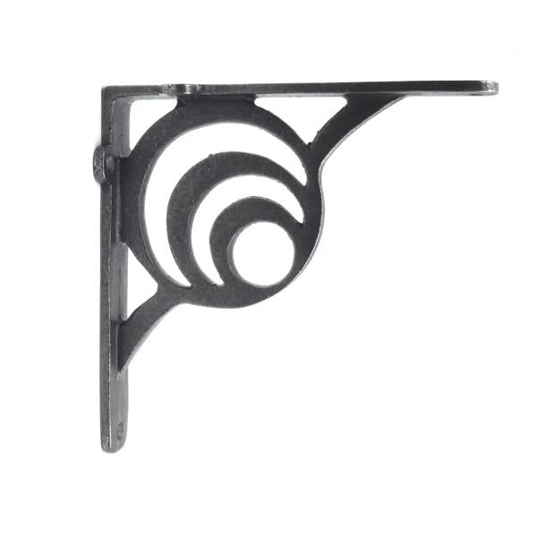 A Pair of Antique Cast Iron Lunar Shelf Brackets - 150mm x 150mm