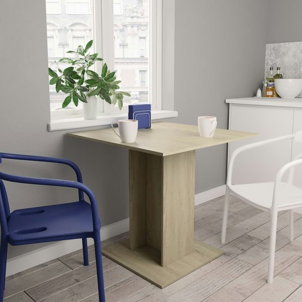Berkfield Dining Table Sonoma Oak 80x80x75 cm Engineered Wood