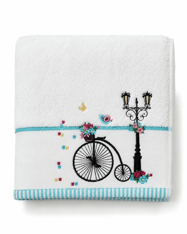Bellissimo Home Bicycle Embroidered Cotton Towel