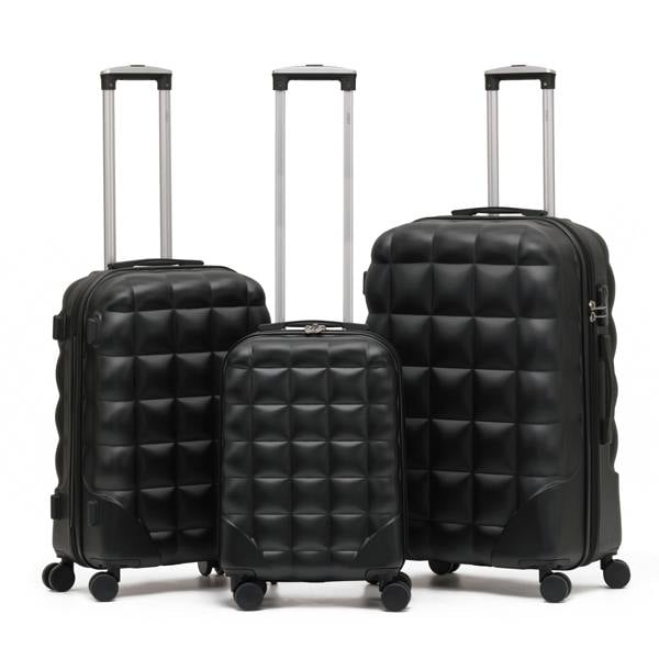 Flight Knight Set of 3 Hard Case Bubble Design Check-in Size Suitcases Hold Luggage