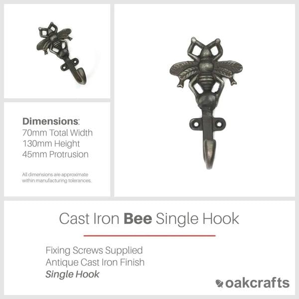 Antique Cast Iron Bee Single Coat Hook