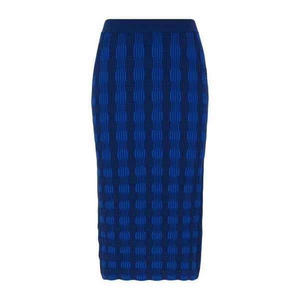 Boss Womens/Ladies Patterned Midi Skirt - Blue/Black - 