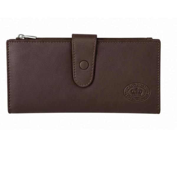 London Leathergoods Genuine Cow Nappa Leather RFID Long Purse