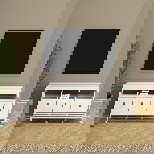 Furniture To Go Barcelona TV Unit 3 Drawers in White