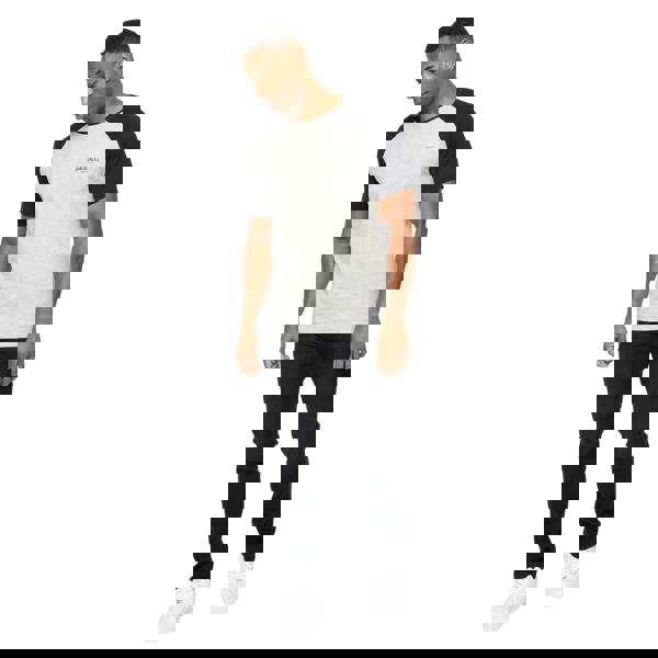 Crosshatch Mens Meza T-Shirt - Grey Marl/Black - 