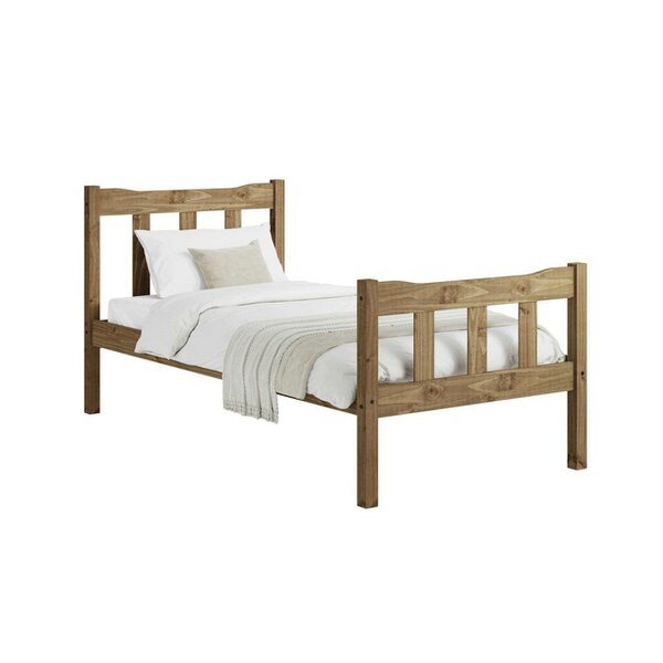 Wyld Haus Tralee Brown Wooden 3ft Single Bed with Slatted Headboard and Footboard