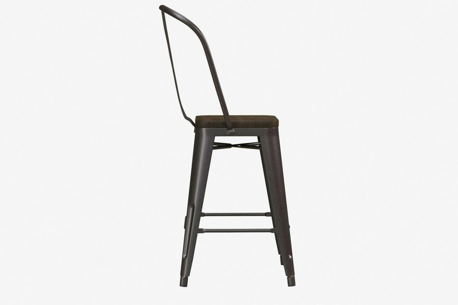 Dorel Home Luxor Counter Stool in Metal Bronze - 2 pieces