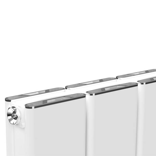 MYHOMEWARE 305mm x 1800mm Double Aluminium Panel Radiator in White - Model Lena - Wall-mounted