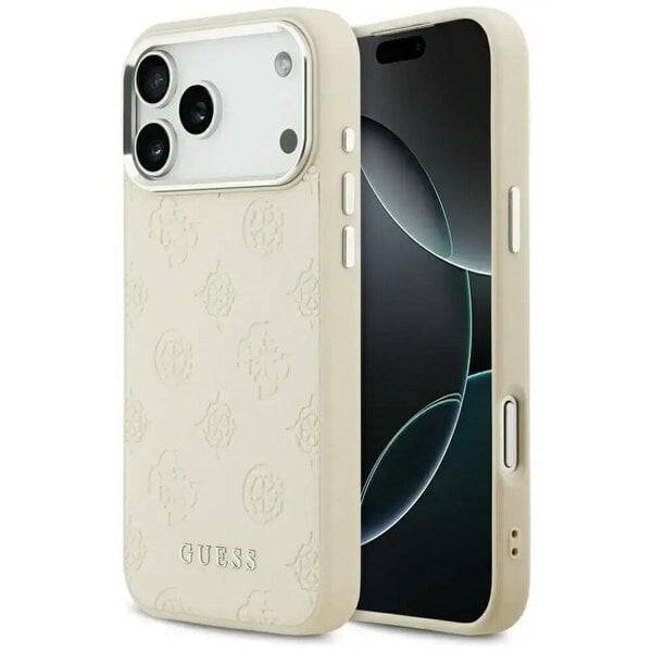 Guess Peony Hot Stamp Script Case with MagSafe for iPhone 17 Pro Max 6.9" Beige - GUHMP17XPSPOSSSE