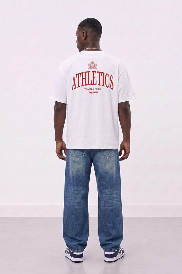 London Attitude Athletics Premium Graphic T-Shirt  in Red Print
