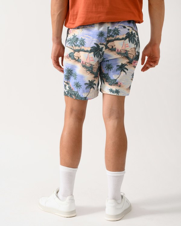 GANT Mens Regular Fit Printed Drawstring Shorts - 419 Perfect Blue - CHO - Designer Mens Shorts