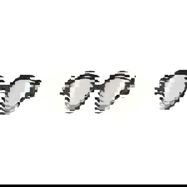Arena Cobra Tri Swipe Mirror Goggles in black and silver with clear lenses