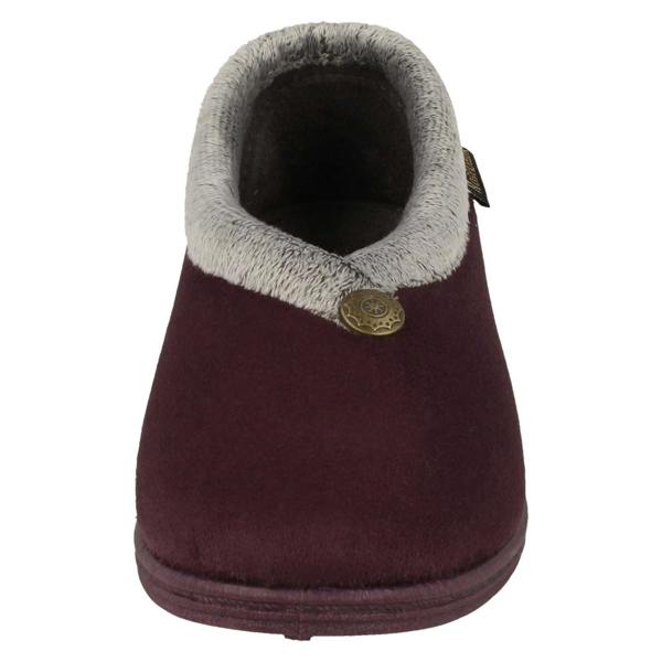 Rosebank Ladies Rosebank Memory Foam Wedge Heeled Slippers Sandra
