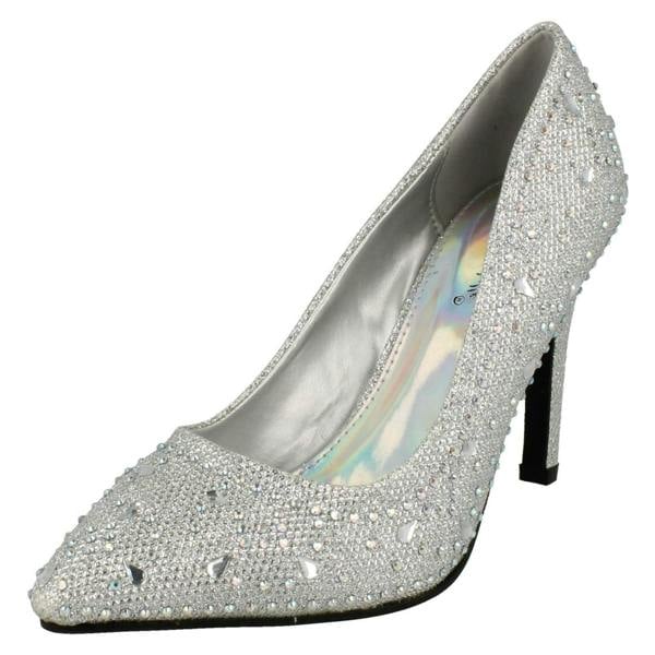 Anne Michelle Ladies Anne Michelle Diamante Detail Court Shoes