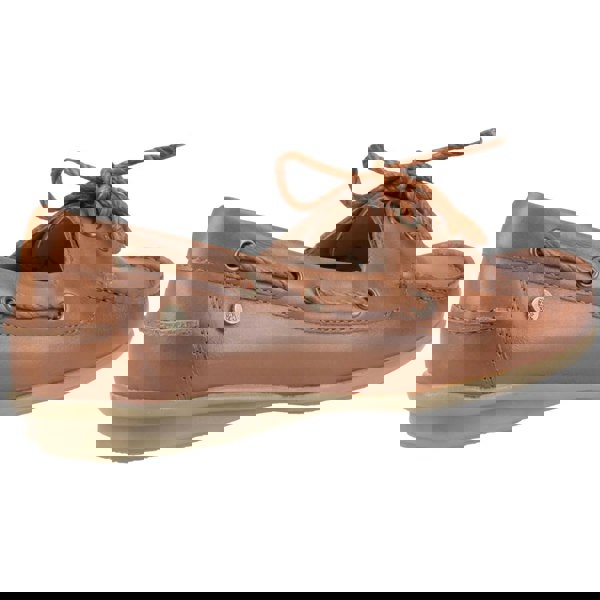 Hush Puppies Irene Leather Women's Tan Boat Shoes