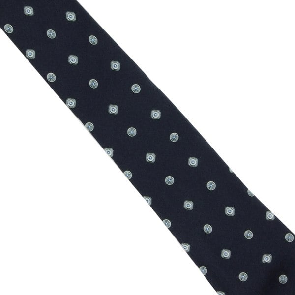 Dunhill mulberry silk tie with a cufflink pattern