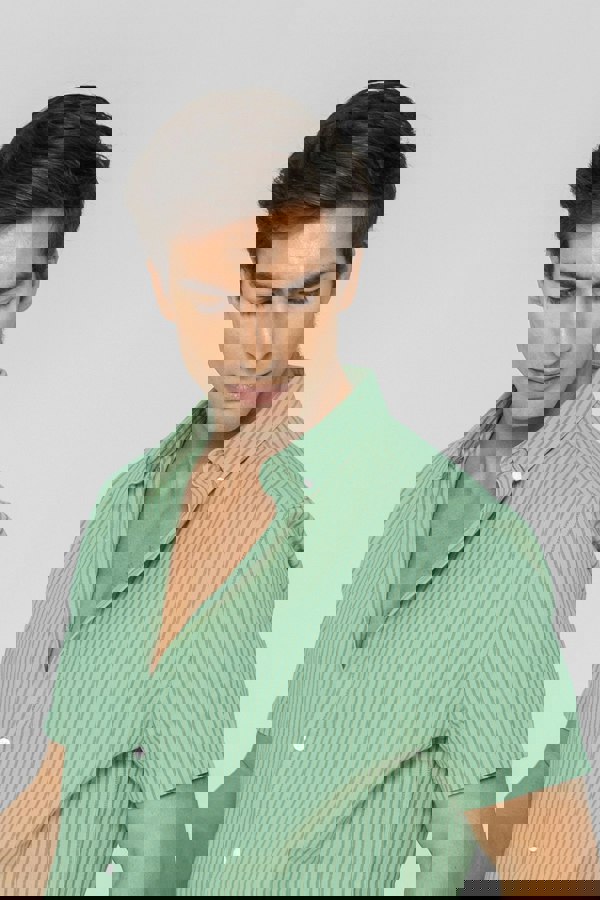 ENORSIA Men's Stripe Short Sleeve Shirt