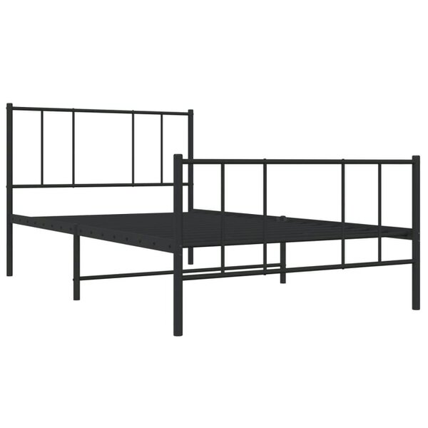 Berkfield Metal Bed Frame with Headboard and Footboard Black 100x200 cm