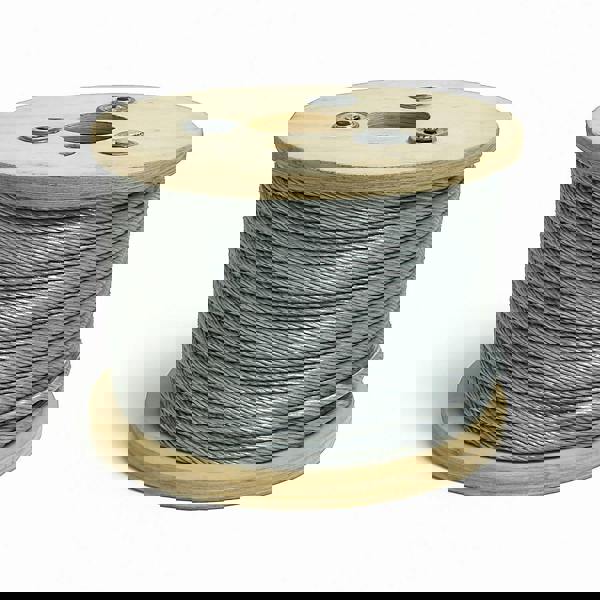 Galvanised Steel Wire Rope 7X7 1.5MM - 4MM 100M Reel (Clear PVC Plastic Coated Metal Cable)