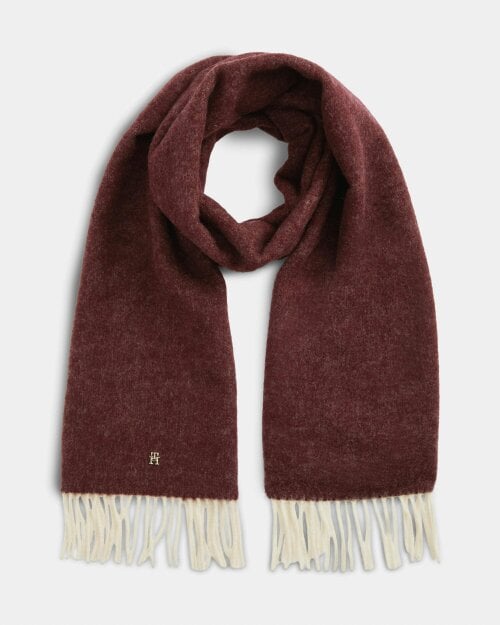 Tommy Hilfiger TH Elevated Chic Womens Woven Scarf - Deep Burgundy