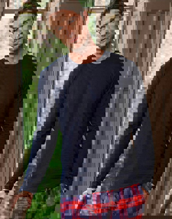 British Boxers Men's Organic Cotton Jersey Long Sleeve T-Shirt – Maritime Navy