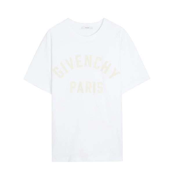 Givenchy Applique Logo Yellow T-Shirt   in  White