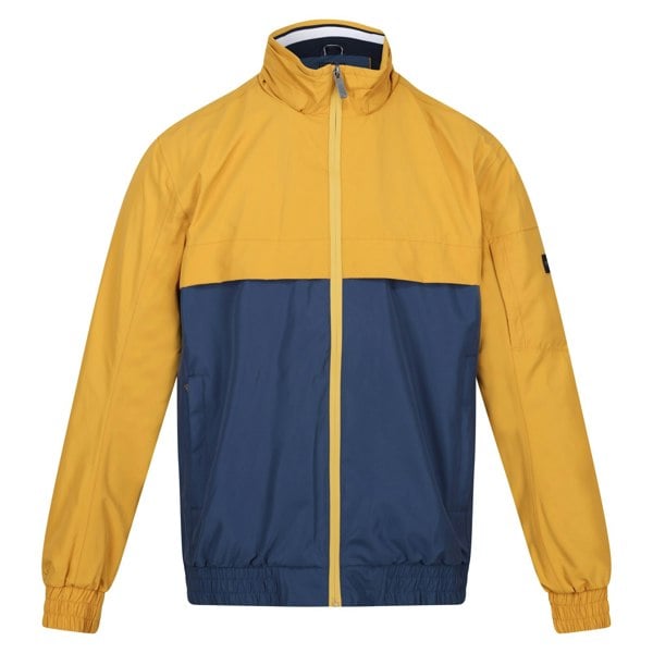 Regatta Mens Shorebay Colour Block Waterproof Jacket - Gold Straw/Dark Denim