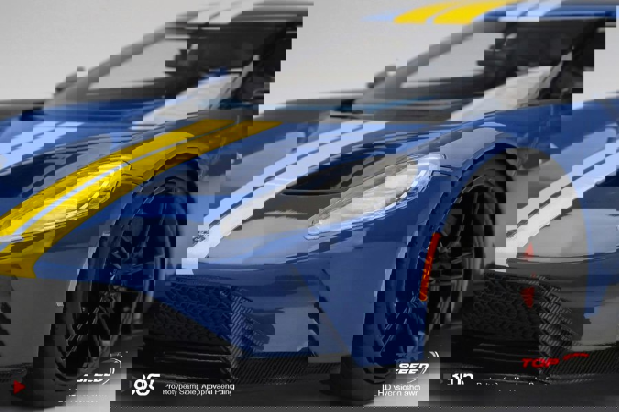 TSM Ford GT Sunoco Blue Yellow Stripes 1:18 Scale TSM TS0305