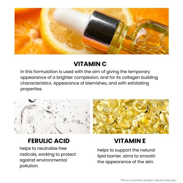 MD029 MD Formula Anti-Ageing Serum Vitamin C 3%, Ferulic Acid 1%, Vitamin E 1% 30ml