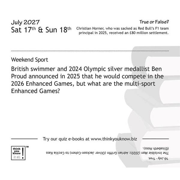 Are You The Brainiest Brit? Desk Calendar 2027, Desk Calendars, Day To View, Entertainment, Gift