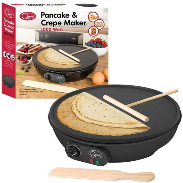 Dyzi 30cm Electric Pancake Crepe Maker 1000W Non-Stick Adjustable Heat